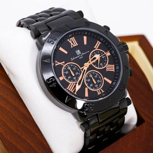 ◆稼働 SALVATORE MARRA 腕時計 クロノグラフ 新品電池 g