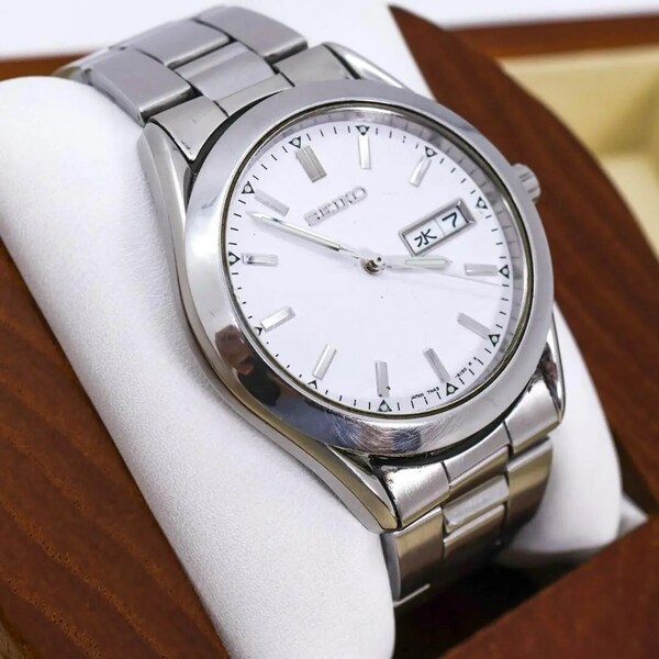 ◆稼働 SEIKO 腕時計 デイデイト 新品電池 メンズ シンプル n
