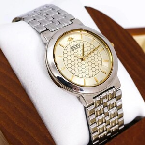 ◆希少 稼働 SEIKO 腕時計 シャンパンゴールド 新品電池 メンズ p