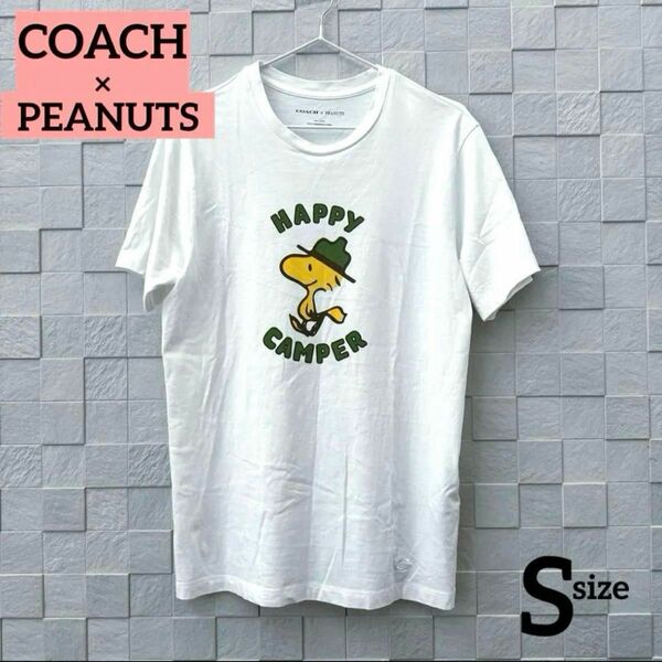 COACH×PEANUTS Tシャツ　ウッドストック スヌーピー コーチ 半袖 ホワイト 白　S