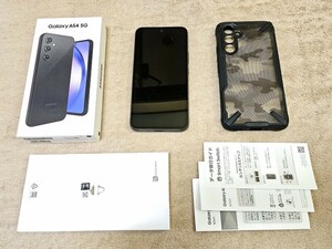 ■美品■au Galaxy A54 5G SCG21■オーサム グラファイト■保護ケース付き■