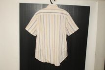 2681■Mクロコダイル、薄アイボリー系、綿ポリ、半袖BDシャツ、良品_画像4
