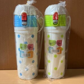 【新品未使用】水筒ボトル　リビング ポルカドット 直呑み マイボトル500ml