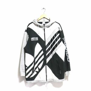 Rare【adidas originals】vintage 90's zip sweat hoodie/trefoil/アディダス オリジナルス/銀タグ/スウェット パーカー