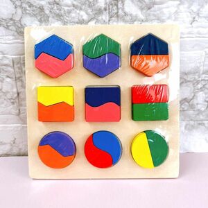 知育玩具 木製パズル 形合わせ ブロック 幾何学認知 積み木 形合わせ はめこみ