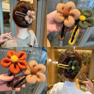 甘いかわいいぬいぐるみひまわりヘアクリップ　女の子のためのファッション甘いかわいいヘアアクセサリー ヘアピン