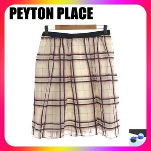 PEYTON PLACE Payton Place skirt Mini waist rubber flair race white red black check pattern 13B flax made in Japan 