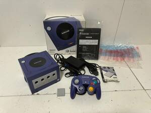 [ rare / box attaching ][ nintendo Game Cube body memory card controller adapter cable GC violet ]