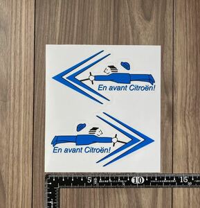 送料無料 En Avant Citroen! sticker シトロエン ステッカー デカール 2枚セット 120mm x 65mm