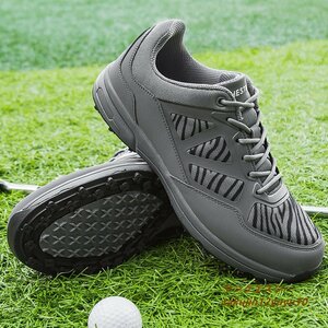  new goods spike less golf shoes men's sport shoes sneakers light weight walking sport shoes waterproof . slide enduring . dark gray 25.0cm