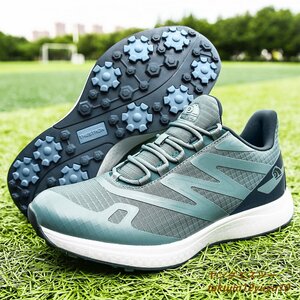  высококлассный товар # туфли для гольфа новый товар спорт обувь сильный рукоятка спортивная обувь переключатель мужской широкий джентльмен спортивные туфли . скользить выдерживающий . "дышит" оттенок голубого 25.0cm