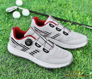  high class goods men's golf shoes new goods dial type sport shoes 4E wide width .Golf shoes sport shoes Fit feeling light weight . slide elasticity . gray 25.0cm