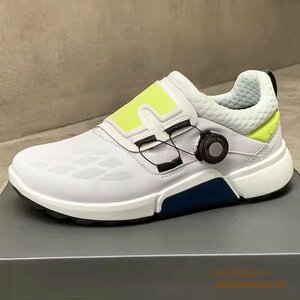  high class goods # original leather golf shoes new goods sport shoes men's wide width . strong grip switch soft leather Fit feeling sport shoes white / green 25.0cm