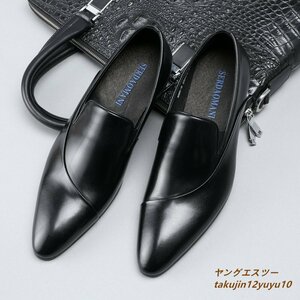 定価9万超★最高級 ビジネスシューズ 正規品 メンズ レザーシューズ 本革 ヴィンテージ 結婚式 職人手作り牛革 紳士靴 ブラック 24.0cm