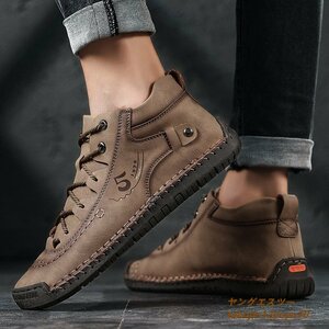  regular goods * walking shoes gentleman shoes men's new goods leather shoes cow leather boots sneakers outdoor camp light weight ventilation khaki 25.0cm