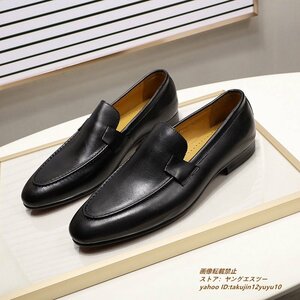  top class *9 ten thousand original leather shoes cow leather business shoes men's Loafer slip-on shoes worker handmade gentleman shoes four ma leather shoes black 24.0cm