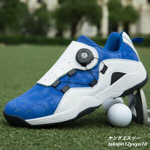  высококлассный товар туфли для гольфа шиповки отсутствует спорт обувь камуфляж спортивные туфли Деннис спортивная обувь прогулочные туфли легкий водонепроницаемый . скользить синий / белый 22.5cm