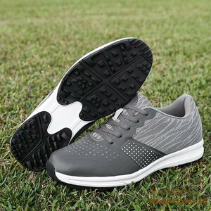  new goods golf shoes sport shoes outdoor sport shoes walking light weight Fit feeling wide width . waterproof . slide enduring . elasticity . gray 25.0cm