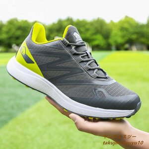  high class goods # golf shoes new goods sport shoes strong grip sport shoes switch men's wide width gentleman sneakers . slide enduring . ventilation ash / green 25.0cm