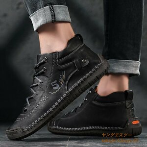  regular goods * walking shoes gentleman shoes men's new goods leather shoes cow leather boots sneakers outdoor camp light weight ventilation black 28.5cm