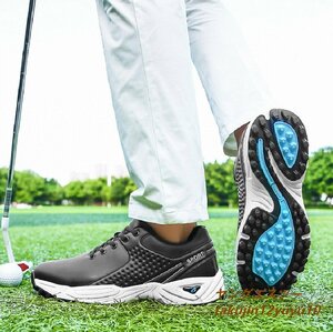 Роскошные продукты для гольф -обуви новая мужская спортивная обувь 4e Широкая легкая спортивная обувь ощущение водонепроницаемой анти -славики три цвета черные 27,5 см.