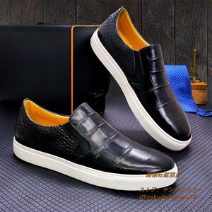  top class * original leather shoes men's shoes worker handmade cow leather Loafer slip-on shoes driving shoes .. formal black 24.0cm