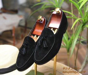  regular price 6 ten thousand super * business shoes top class original leather shoes worker handmade fringe gentleman shoes suede cow leather dress wedding leather shoes black 25.0cm