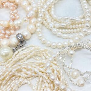 ■淡水パールブレスレット10点おまとめ■m重量約144g 淡水真珠 ケシ ベビー pearl Pearl necklace accessory ルース DA0