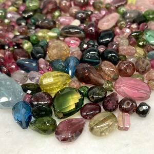 ■マルチカラートルマリンアクセサリーパーツおまとめ■m重量約52g tourmaline jewelry necklace パライバ クロム バイカラー 両穴 CE0