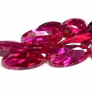 ■合成ルビールース11点おまとめ■◎m重量約20g 100ct 裸石 宝石 ruby コランダム 紅玉 jewelry ジュエリー necklace accessory CE0 