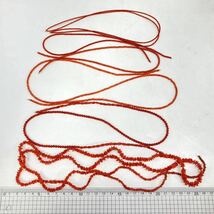 ■珊瑚アクセサリーパーツおまとめ■m重量約51.5g さんご コーラル coral 両穴 丸玉 朱 赤 ジュエリー jewelry necklace CE0 _画像3