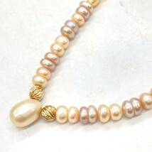 ■K18 本真珠ネックレス■m 重量約15g 約44cm pearl necklace 真珠 淡水 パールネックレス jewelry DG0_画像2