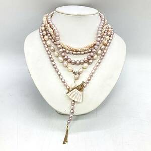 ■淡水パールネックレス5点おまとめ■j重量約174.5g 淡水真珠 真珠 本真珠 pearl Pearl necklace accessory DA0