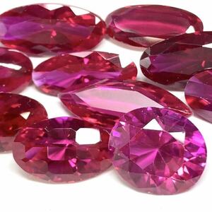 ■合成ルビールース10点おまとめ■◎m重量約20g 100ct 裸石 宝石 ruby コランダム 紅玉 jewelry ジュエリー necklace accessory CE0 