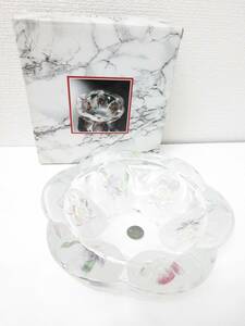 未使用品■SOGA GLASS アッシュトレイ 灰皿 SUNNY ASH TRAY7 M82S HAND PAINTED 花 日本製 管理1905 R-13