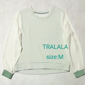 TRALALA トゥララ トップス size:M 異素材 長袖 カットソー 