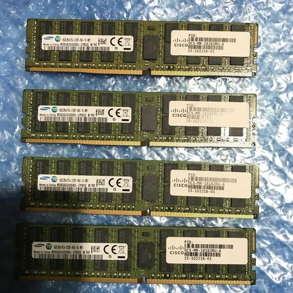 Samsung PC4-2133P 16GB ECC Registered REG DDR4-17000 同ロット4枚組 合計64GB サーバー用 作動確認済み B