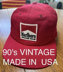 90's VINTAGE MARLBO CAP キャップ　マルボロ　ヴィンテージ アメリカ製　MADE IN USA 古着　タバコ　企業　