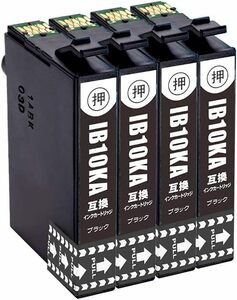 IB10KA 黒 ブラック 4個組 エプソン 純正互換インクカートリッジ Black EPSON プリンターインク IB10 EW-M530F カードケース ib10cl4a