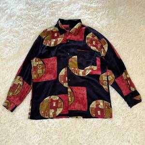 Santafe Santa Fe Rayon рубашка с длинным рукавом общий шаблон темно -синий размер 04