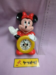 ビンテージ　ディズニー　ミニー　フィギュア　目覚まし時計　未使用　可動品