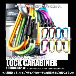 送料無料 ロック カラビナ Dリング 【ピンク】 2個セット キーホルダー キャンプ アウトドア レジャー ファッション 旅行用品 釣り