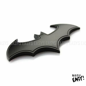 送料無料 エンブレム コウモリ 【ブラック】 BATMAN バット 蝙蝠 車 バイク ドレスアップ シール カスタム ステッカー 立体 CUSTOM STICKER