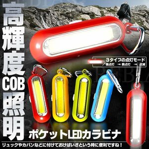 送料無料 ポケットLEDカラビナ 3モード 点灯 点滅 キーホルダー おしゃれ 便利 照明 ライト 登山 携帯 レジャー