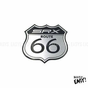 送料無料 ルート66 エンブレム ROUTE66 ステッカー 【SRX】 エンボス ヘアライン カスタム シール リアガラス sticker 車 汎用 簡単 外装