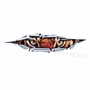 送料無料 覗く 虎 ステッカー トリックアート 猛獣 カスタム TIGER タイガー のぞく トラ アニマル どうぶつ かわいい 怖い とら 寅年 獰猛