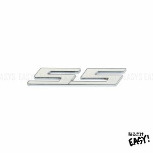 送料無料 SS エンブレム 【ホワイト】 ストリートスポーツ カスタム ステッカー 激シブ 車 汎用 シール STREET SPORTS 改造 sticker 外装