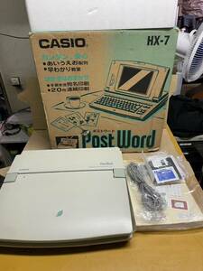 美品　CASIO　カシオ　Post Word　ポストワード　HX-7　モノクロ液晶ワープロ　元箱付き