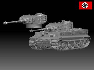 HINODE 1/144 レジンキット　未塗装　WW2ドイツ軍　ティーガーI重戦車後期型　Zimmerit 仕様　ワールドタンクミュージアム 240517