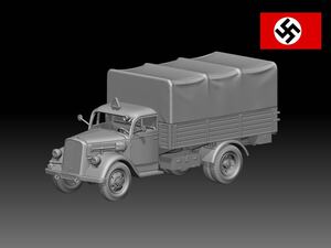 HINODE 1/144 レジンキット　未塗装　WW2ドイツ軍　オペルブリッツ 3tトラック　軍用車両　ワールドタンクミュージアム 240522